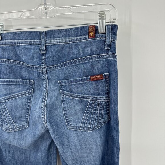 vintage Y2K 7 FOR ALL MANKIND bootcut jeans flare mid rise medium wash blue 27 - Picture 8 of 11